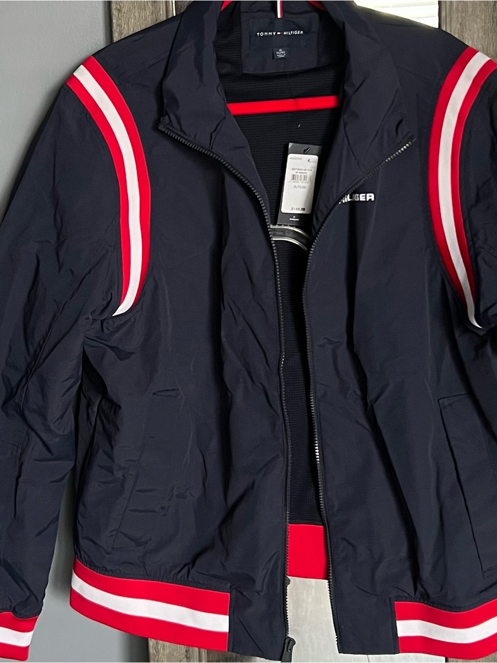 Tommy Hilfiger Navy Jacket with Red & White Trim